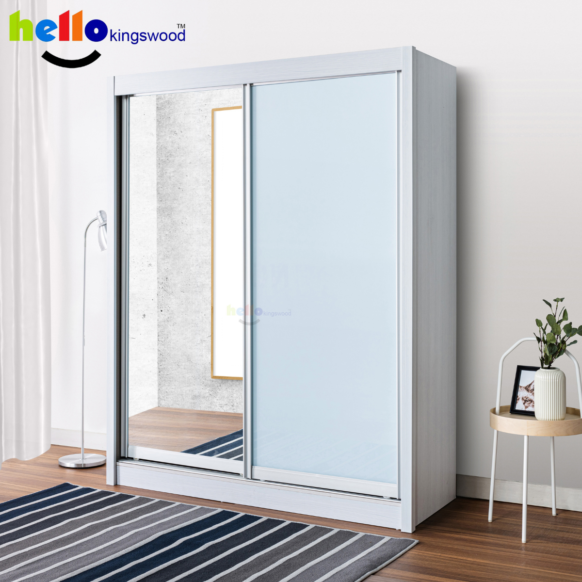 [Kingswood] Mirage 4 Sliding Door Wardrobe, 4 | 4.5 | 5 | 5.5 | 6ft, Solid Plywood, 12 Months Warranty Included, Available in 9 Colours
