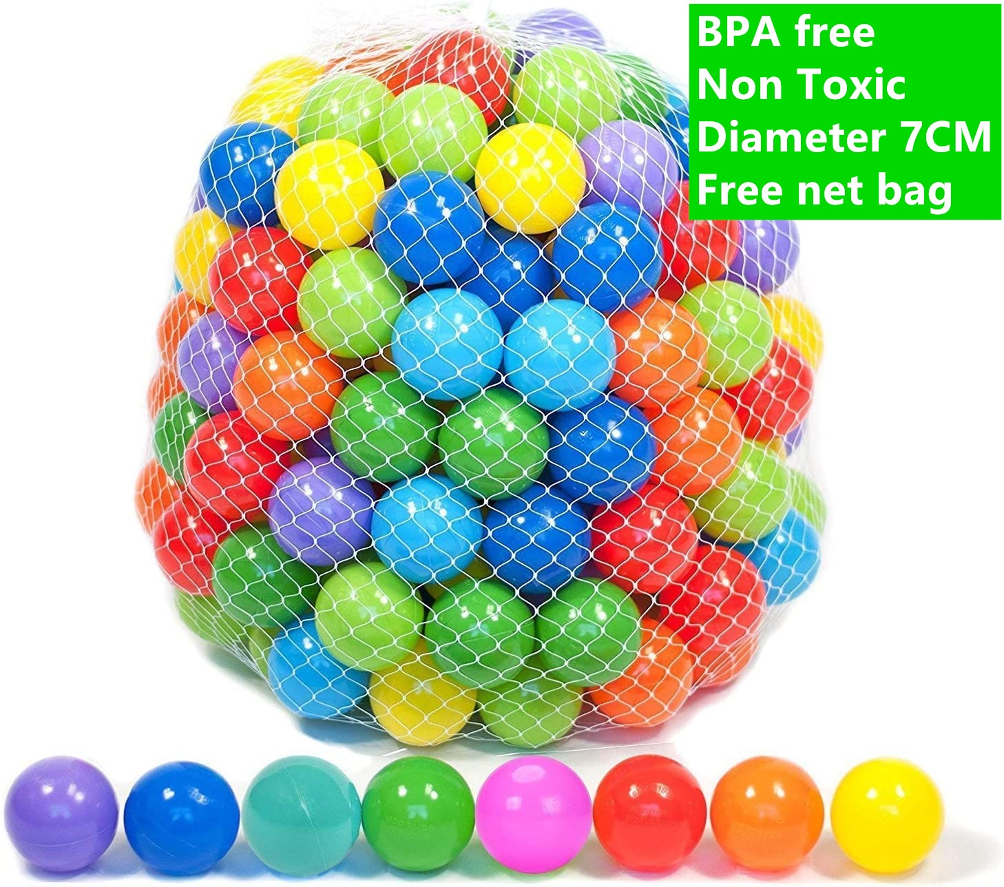 100 Ball Pit Balls Colorful Ocean Ball for Babies Kids Children Soft Plastic Balls for Birthday Parties Events Playgroun